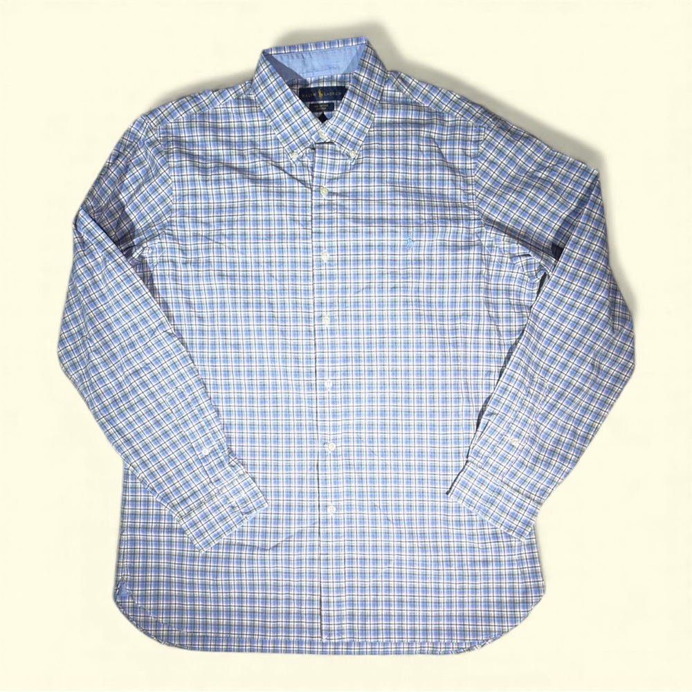Ralph Lauren Blue Plaid Button Down Shirt